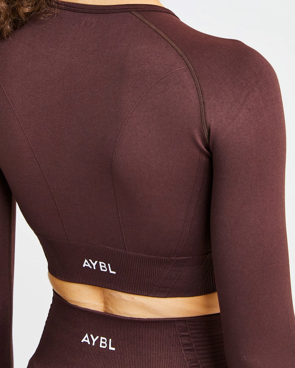 AYBL Balance V2 Seamless Long Sleeve Crop Top Čokoláda Hnede | 40JSVOACH