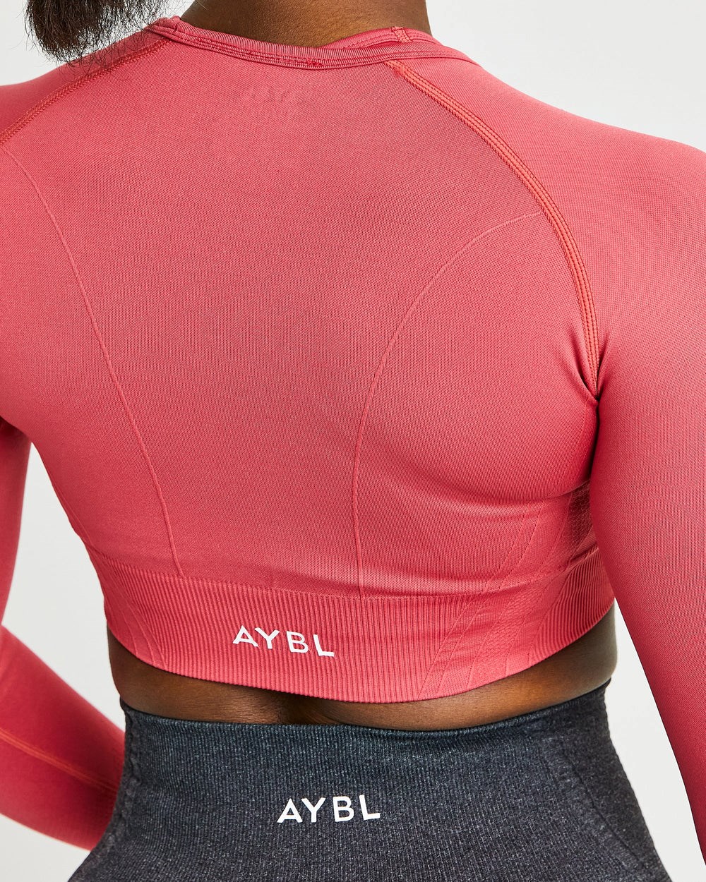 AYBL Balance V2 Seamless Long Sleeve Crop Top Ruzove | 45PIMZVSB