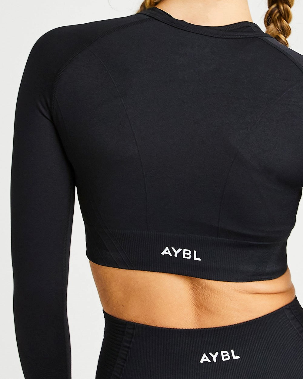 AYBL Balance V2 Seamless Long Sleeve Crop Top Čierne | 91UJMYTAD