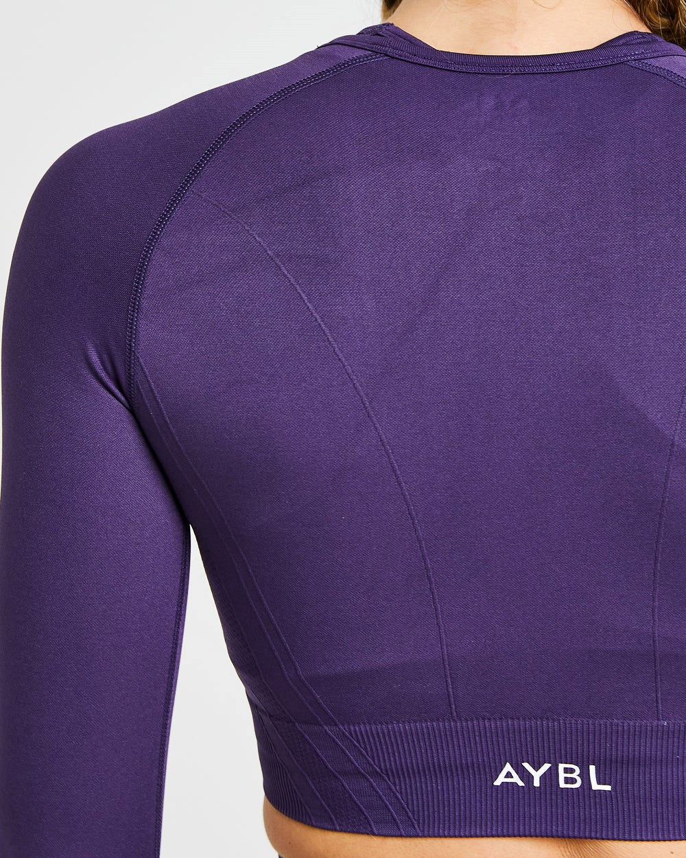 AYBL Balance V2 Seamless Long Sleeve Crop Top Nachový | 96SFAVUBO