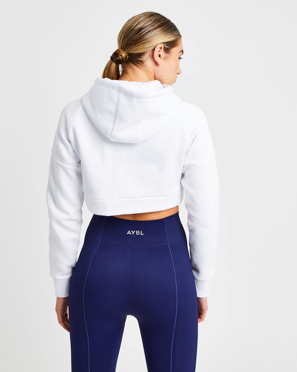 AYBL Beyond Crop Zip Hoodie Biele | 80BQVIOHP