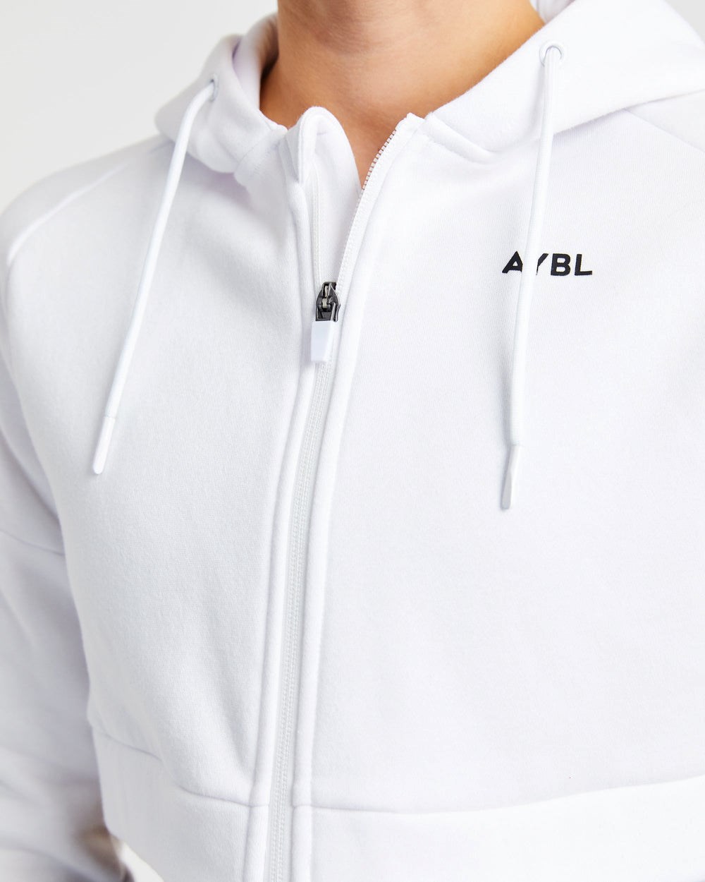 AYBL Beyond Crop Zip Hoodie Biele | 80BQVIOHP