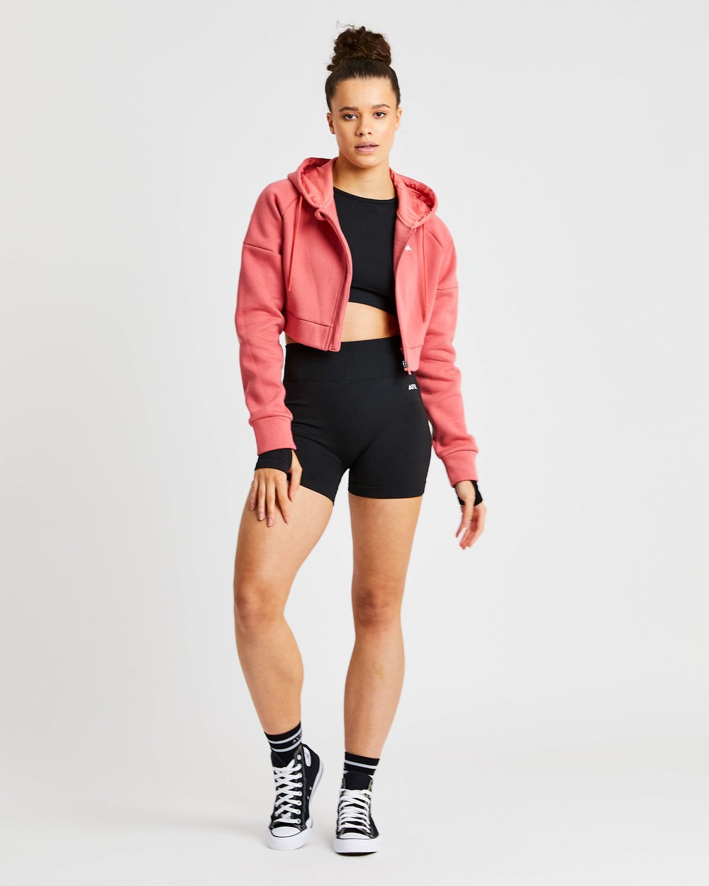 AYBL Beyond Crop Zip Hoodie Červené | 64VYPCALU