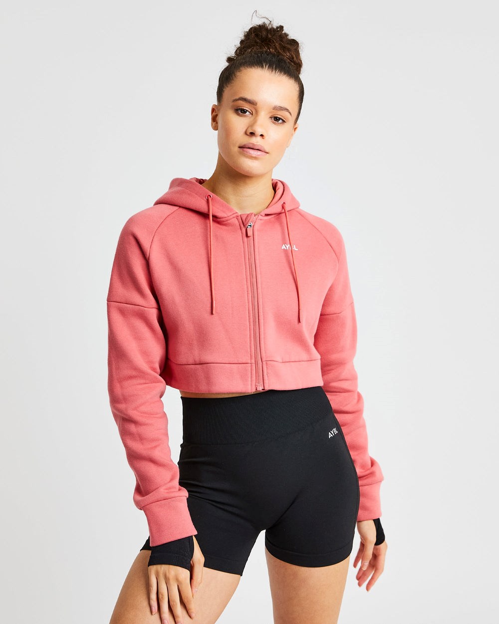 AYBL Beyond Crop Zip Hoodie Červené | 64VYPCALU