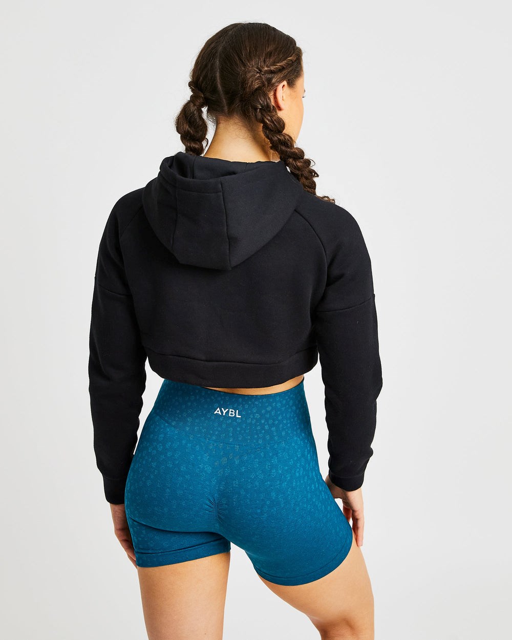 AYBL Beyond Crop Zip Hoodie Čierne | 67HPZGTRQ