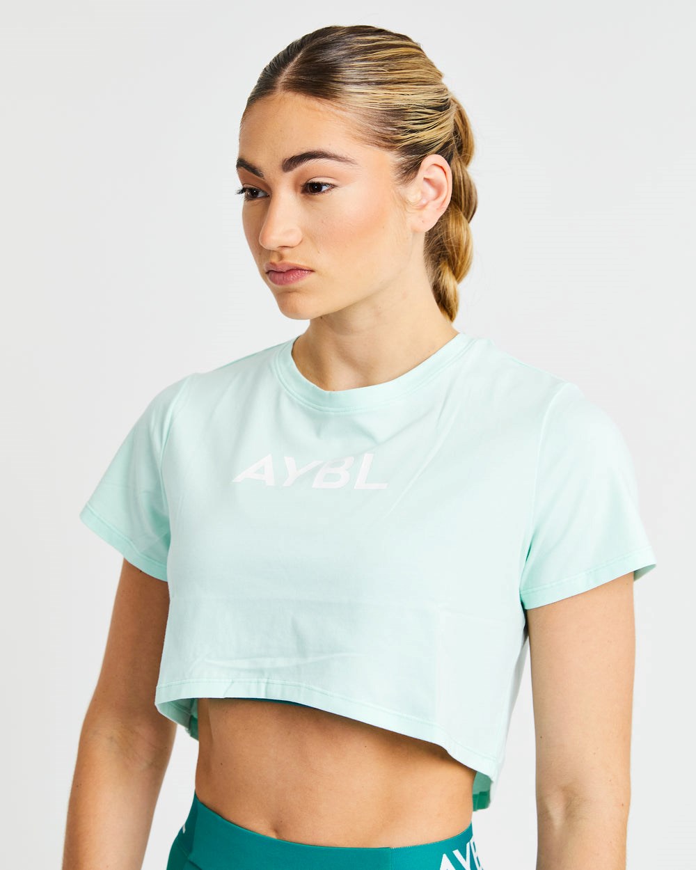 AYBL Crop T Shirt Mätové Zelene | 14IGOBLAC