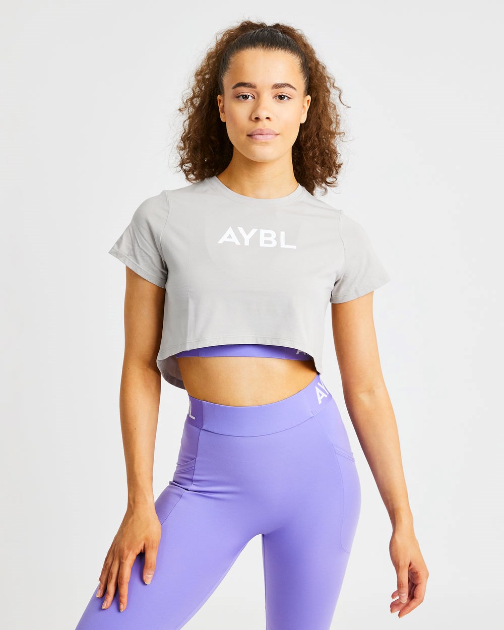 AYBL Crop T Shirt Siva | 58VCYXJOT