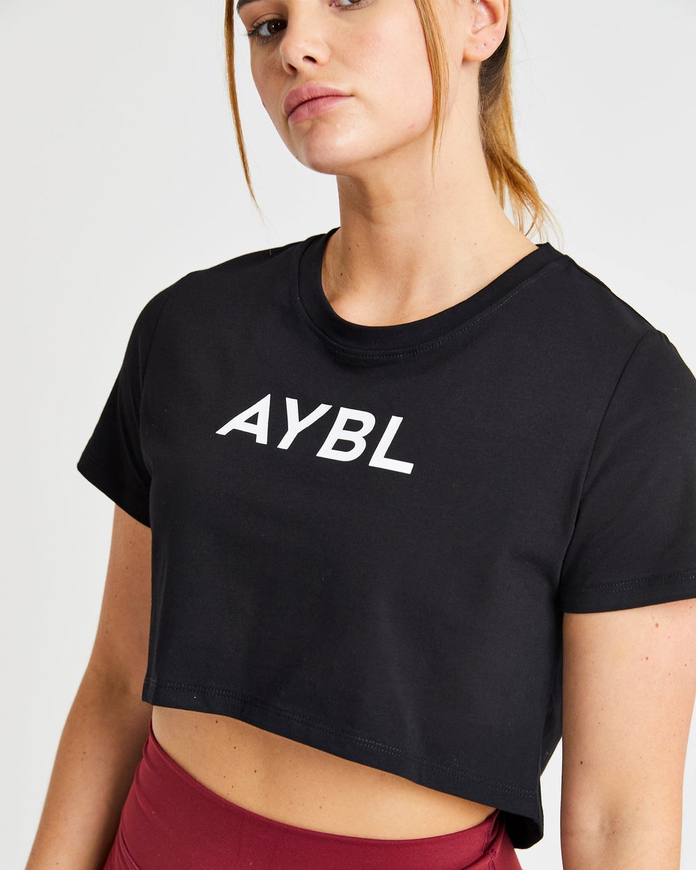 AYBL Crop T Shirt Čierne | 35LPQNZAH