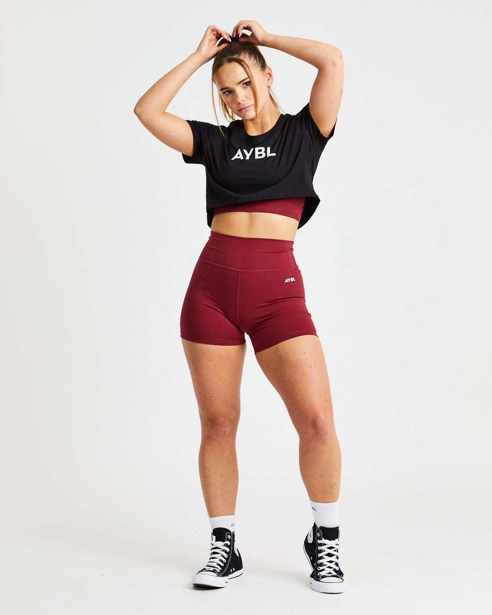 AYBL Crop T Shirt Čierne | 65DZWGRKU