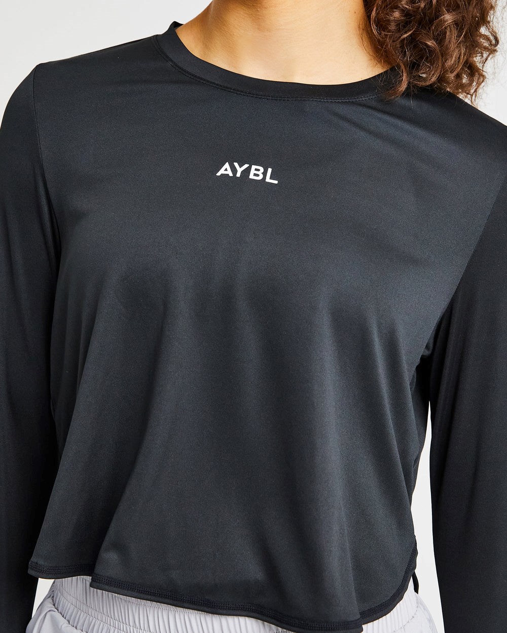 AYBL Define Long Sleeve Crop T Čierne | 53LWCNVKJ