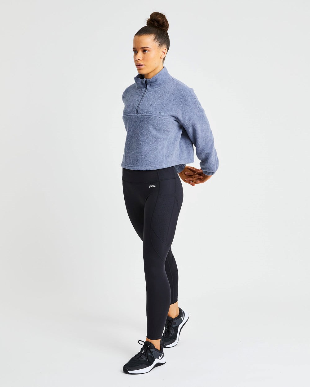 AYBL Effortless Oversized Cropped Fleece Modre | 69LYEOGRU