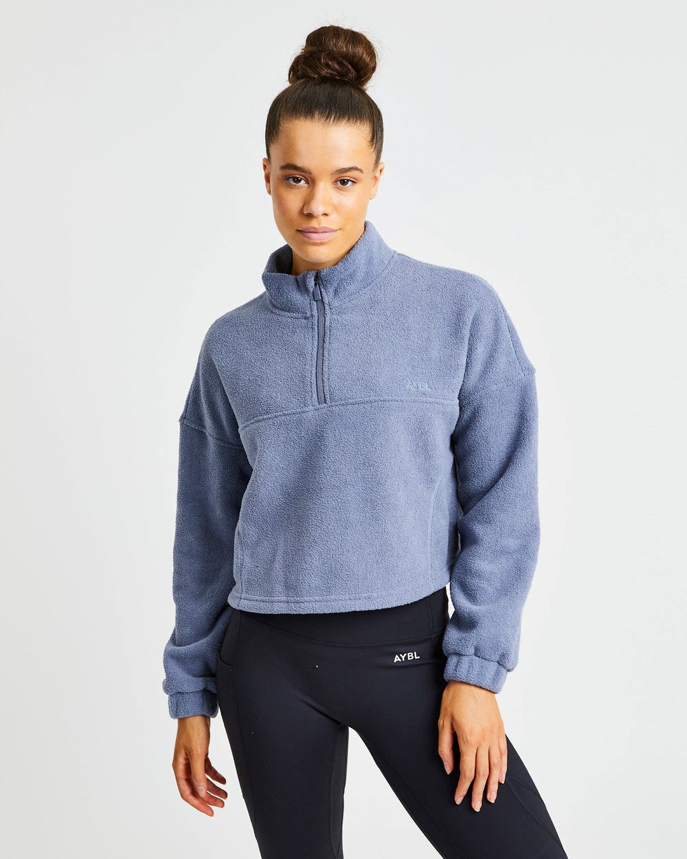 AYBL Effortless Oversized Cropped Fleece Modre | 69LYEOGRU