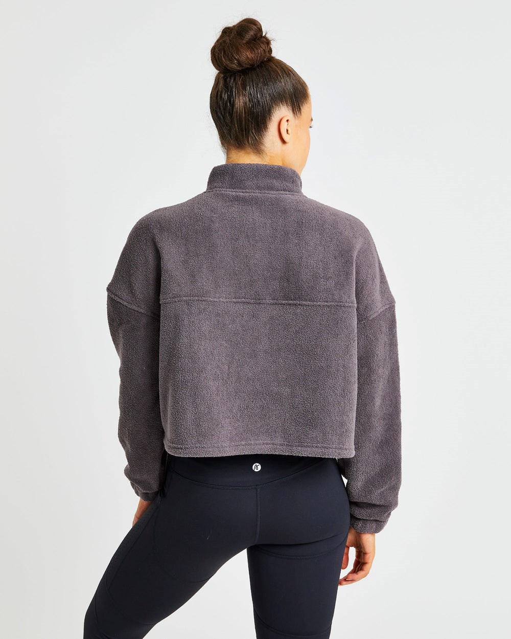 AYBL Effortless Oversized Cropped Fleece Charcoal | 91RJDVWKA