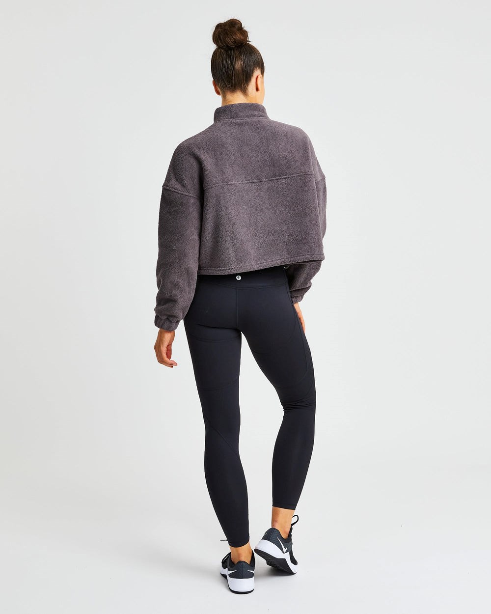 AYBL Effortless Oversized Cropped Fleece Charcoal | 91RJDVWKA