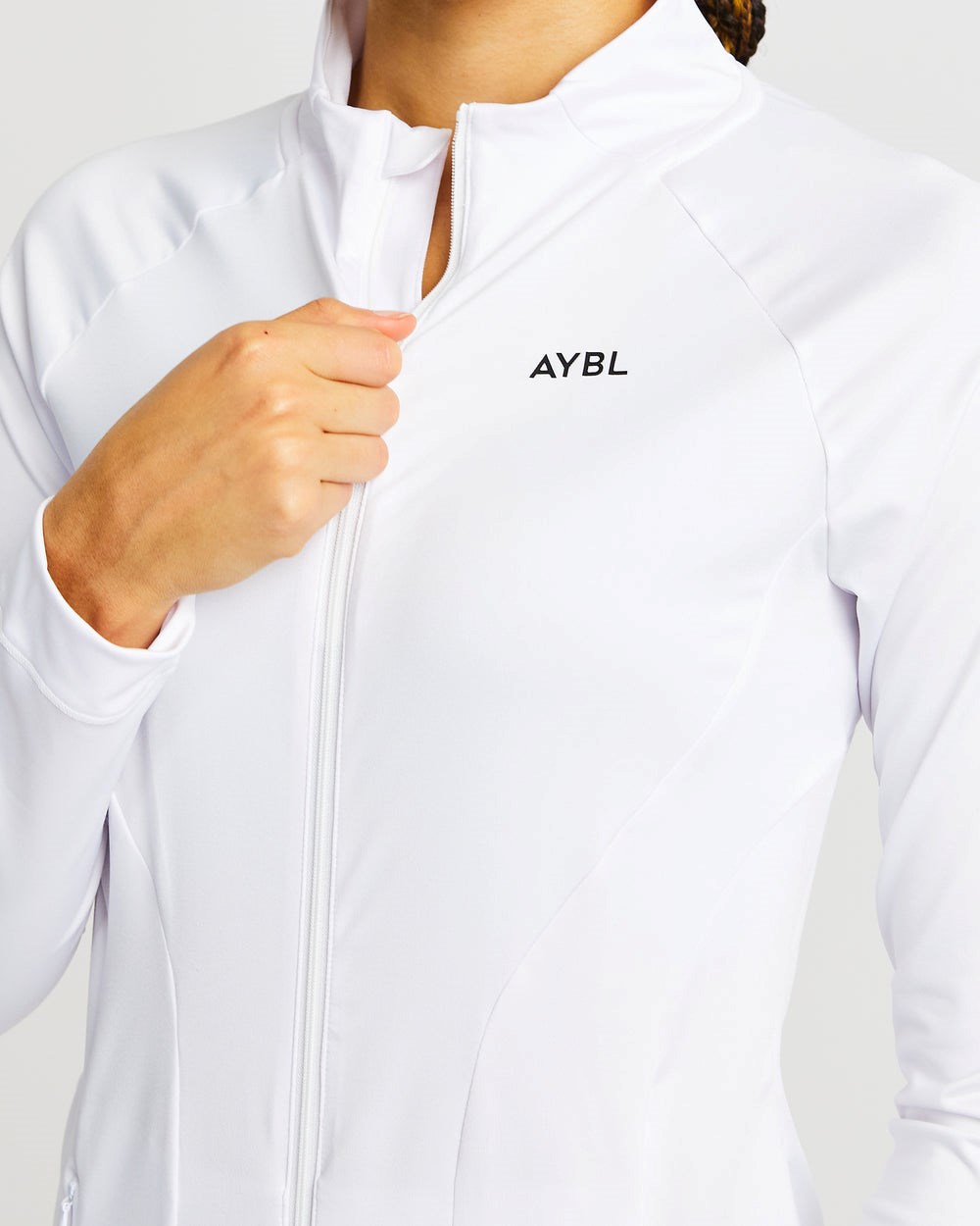 AYBL Effortless Zip Jacket Biele | 91NRDPOJI