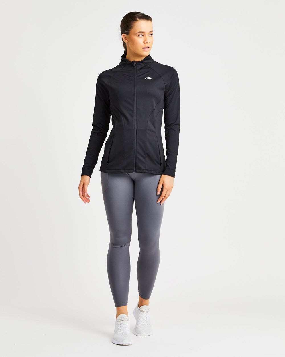 AYBL Effortless Zip Jacket Čierne | 64NBXAJVK