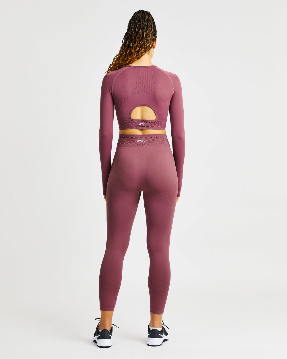 AYBL Elevate Seamless Long Sleeve Crop Top Ruzove | 21VTXBMRS