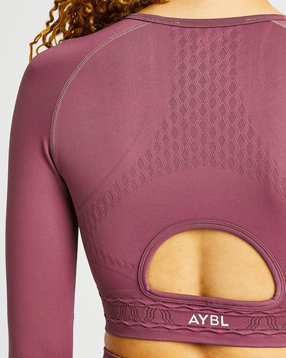 AYBL Elevate Seamless Long Sleeve Crop Top Ruzove | 21VTXBMRS