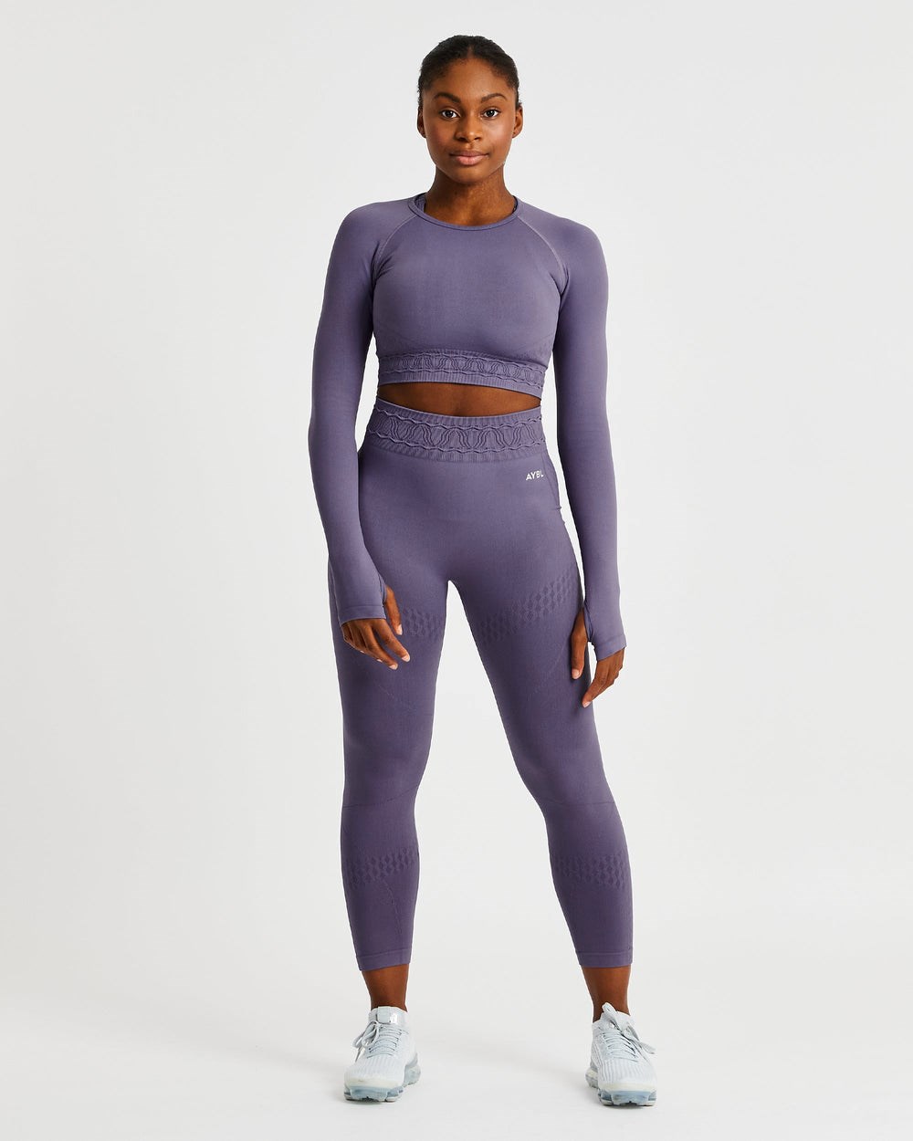 AYBL Elevate Seamless Long Sleeve Crop Top Nachový | 37UWENOAM