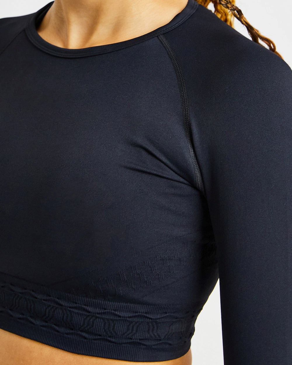 AYBL Elevate Seamless Long Sleeve Crop Top Čierne | 47ZRFYQWA