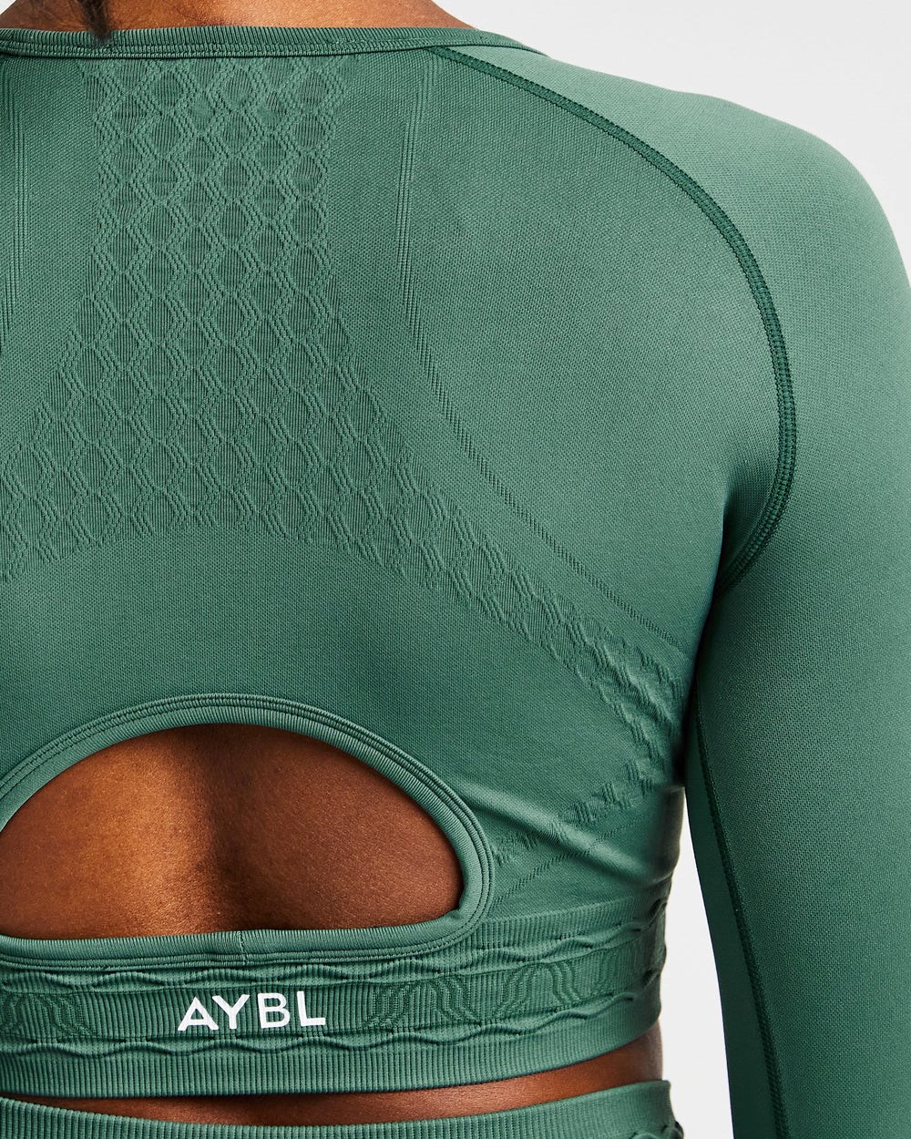 AYBL Elevate Seamless Long Sleeve Crop Top Zelene | 73OIDQTRG