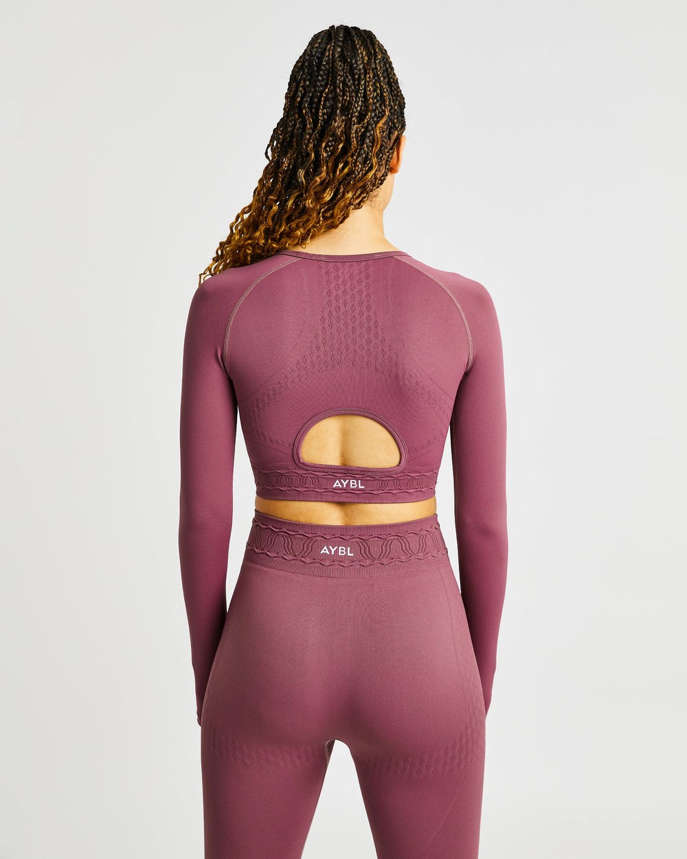 AYBL Elevate Seamless Long Sleeve Crop Top Ruzove | 85RWAUCTI