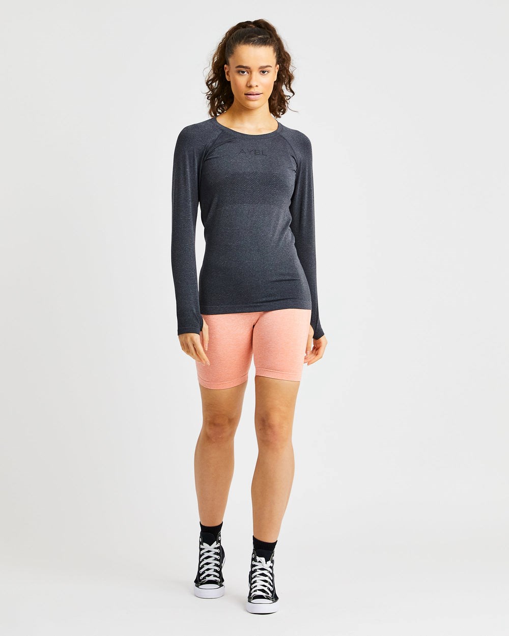 AYBL Embrace Seamless Long Sleeve T Shirt Čierne | 12VCKRLMU