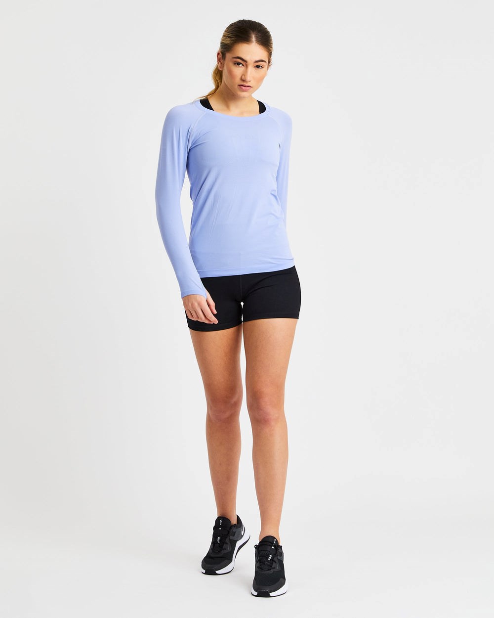 AYBL Embrace Seamless Long Sleeve T Shirt Modre | 35TEAZMHO