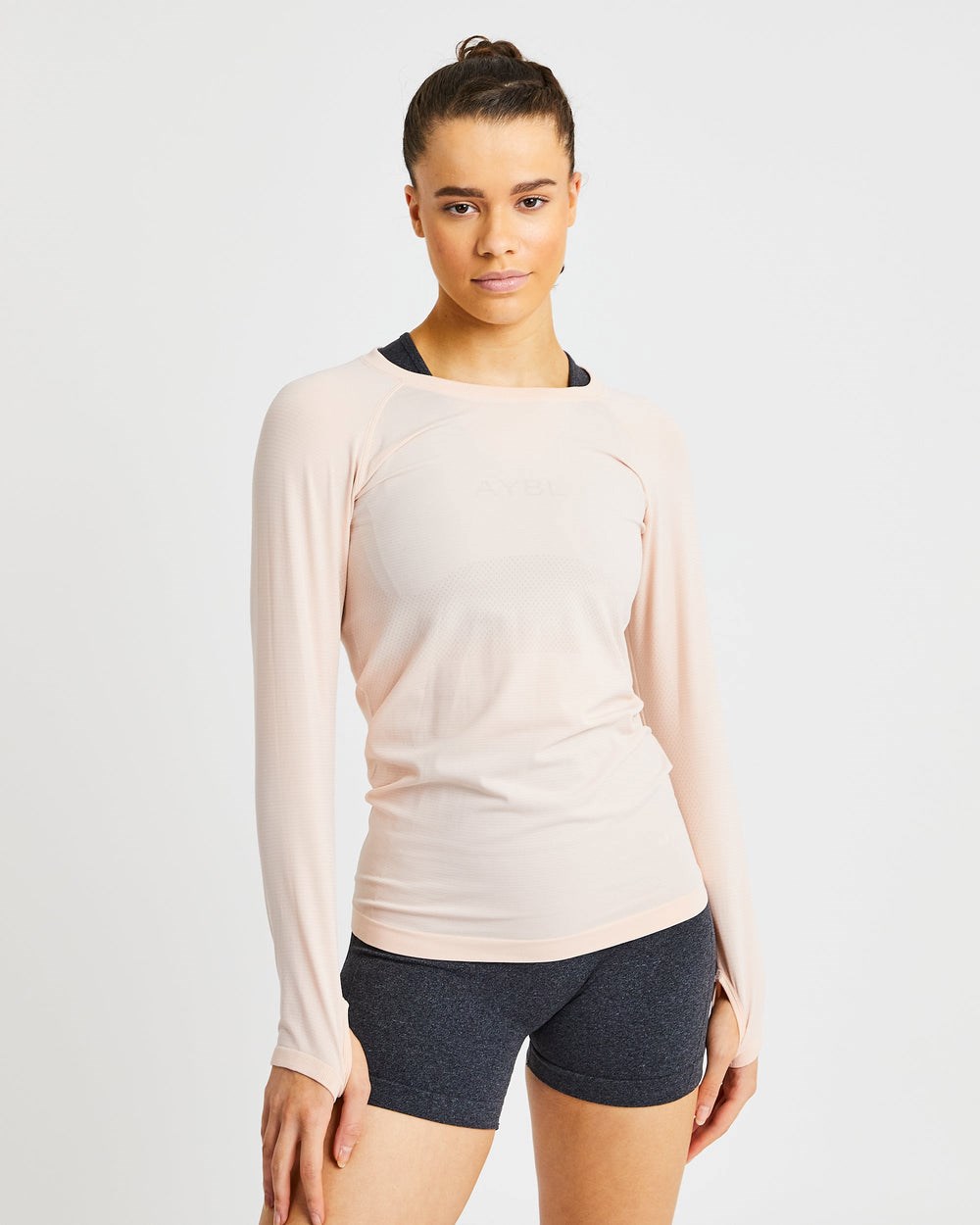 AYBL Embrace Seamless Long Sleeve T Shirt Soft Peach | 42TWPCKYR