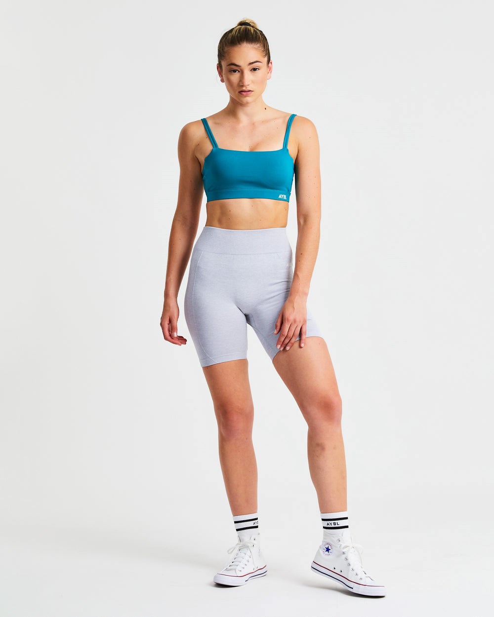 AYBL Essential Bandeau Sports Bra Teal | 42UEPGAMZ