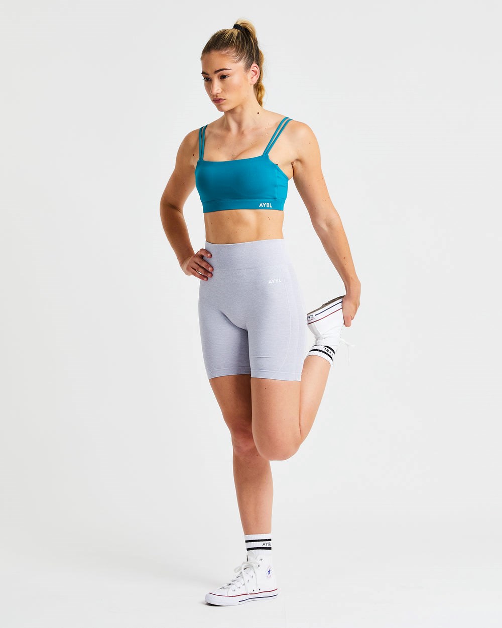 AYBL Essential Bandeau Sports Bra Teal | 42UEPGAMZ