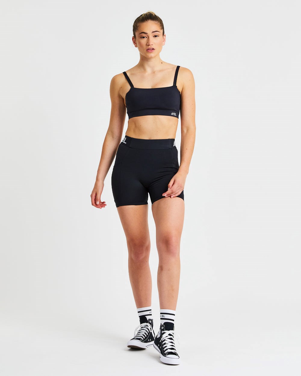 AYBL Essential Bandeau Sports Bra Čierne | 54CWYXDUO