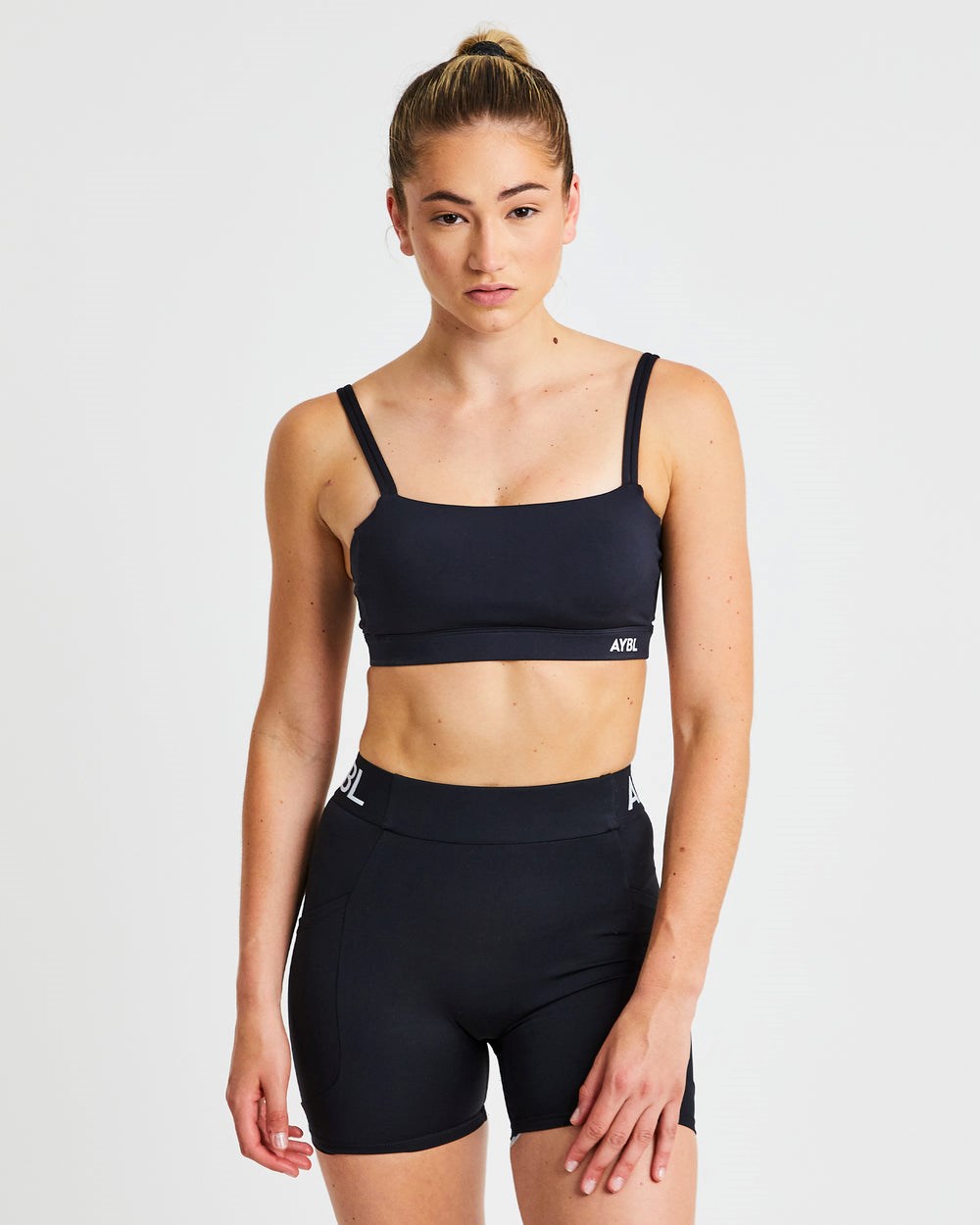 AYBL Essential Bandeau Sports Bra Čierne | 54CWYXDUO