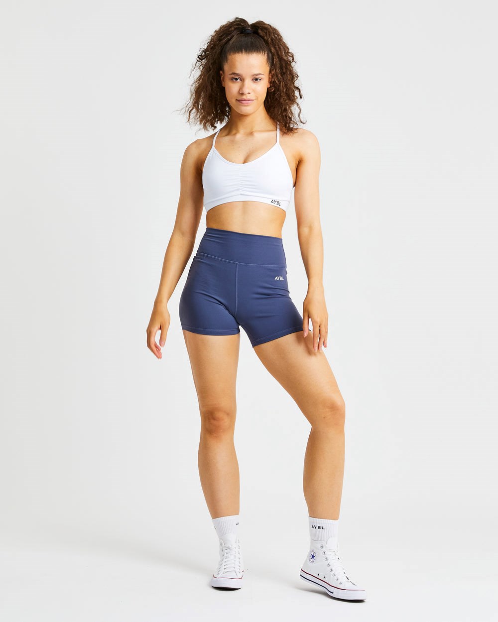 AYBL Essential Ruched Sports Bra Biele | 51WGVYHKJ