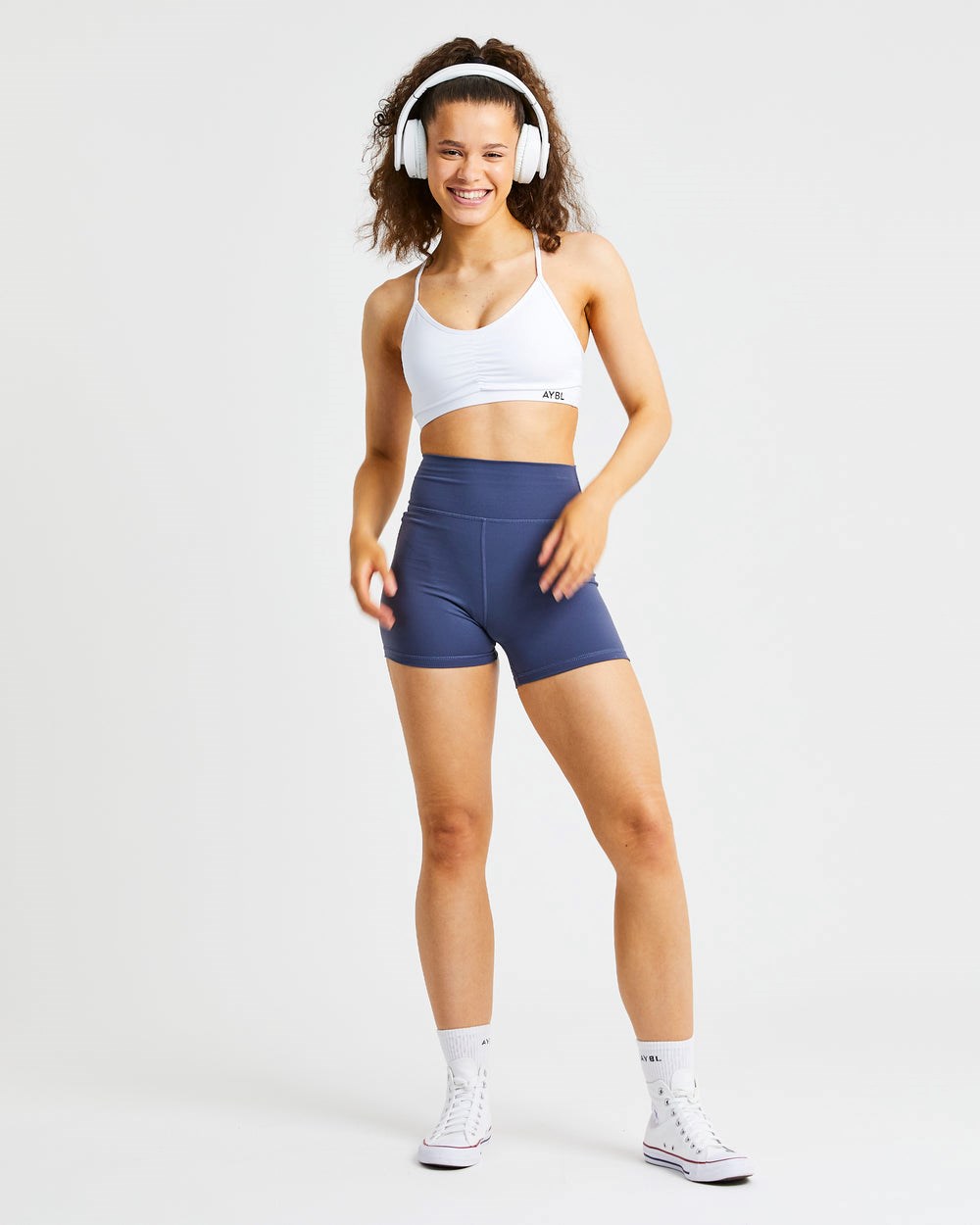 AYBL Essential Ruched Sports Bra Biele | 51WGVYHKJ