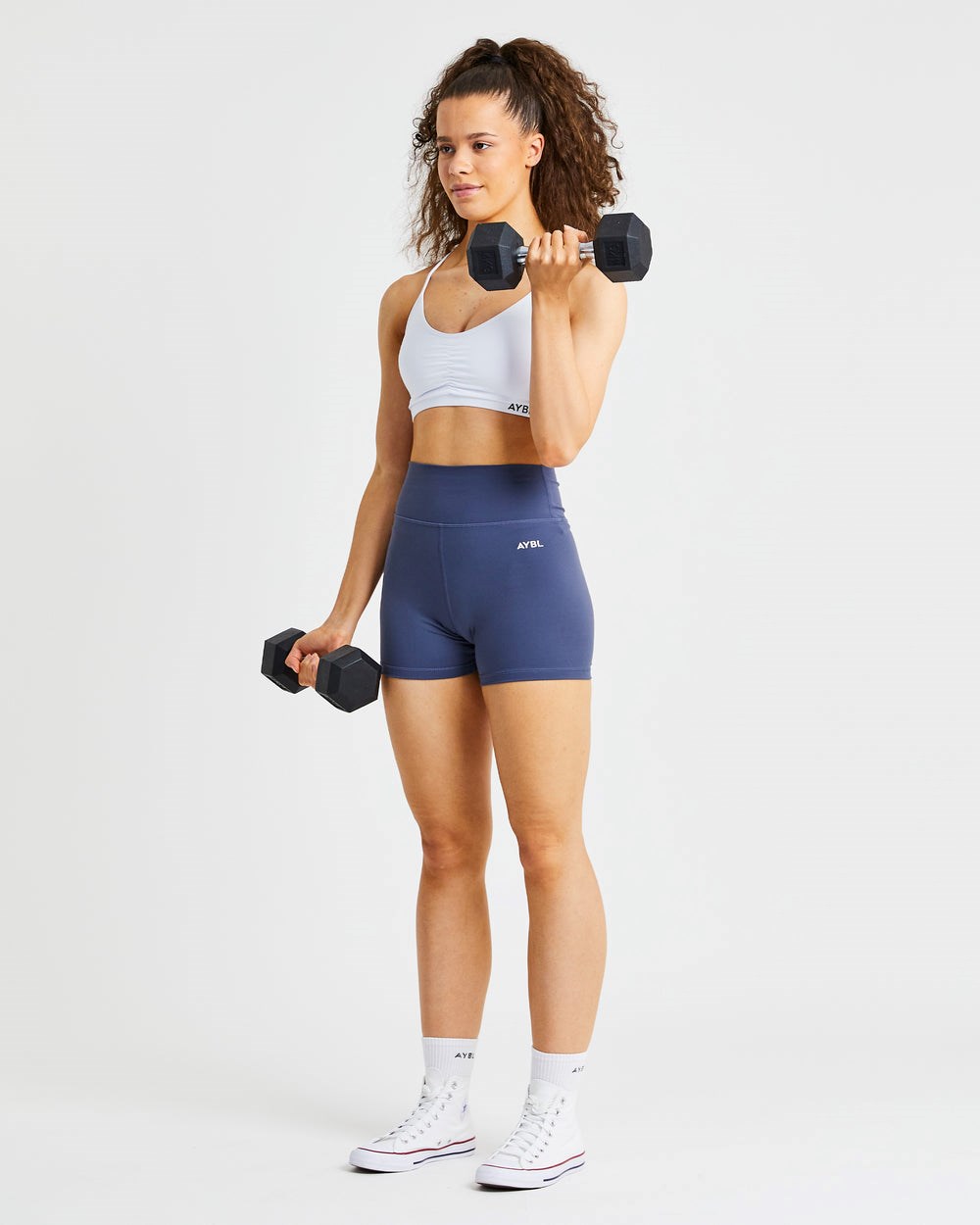 AYBL Essential Ruched Sports Bra Biele | 51WGVYHKJ