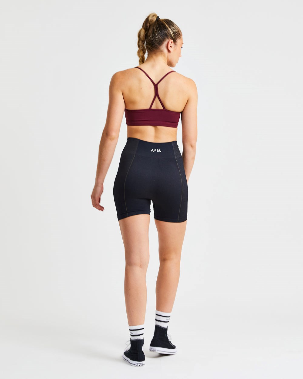 AYBL Essential Ruched Sports Bra Bordove | 01FWYDTQX