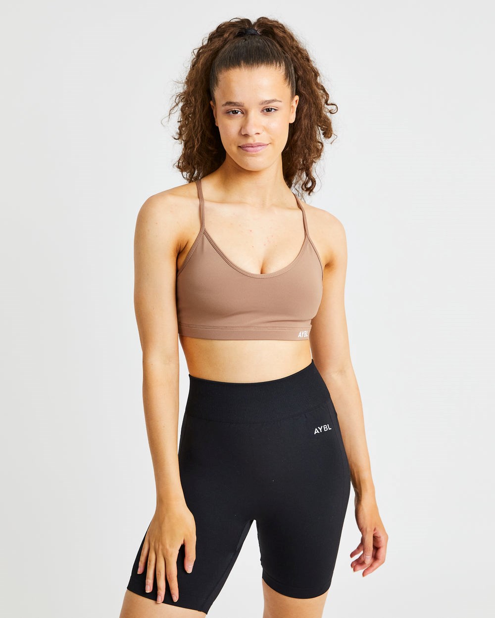 AYBL Essential V Neck Sports Bra Hnede | 26REOBJDH