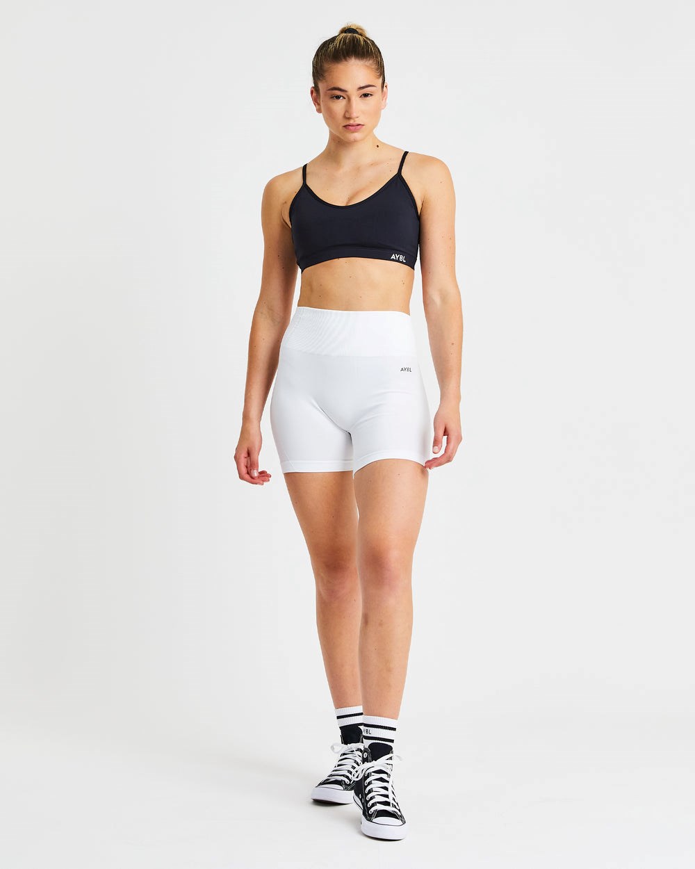 AYBL Essential V Neck Sports Bra Čierne | 35FEUDTJQ