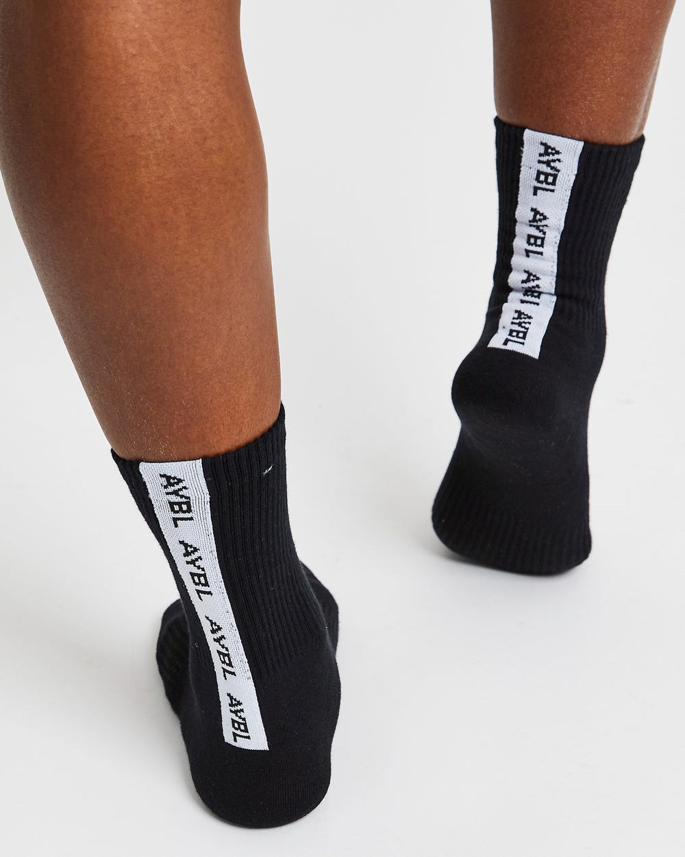 AYBL Everyday Back Stripe Crew Socks (3 Pack) Čierne | 48DWZXHTE