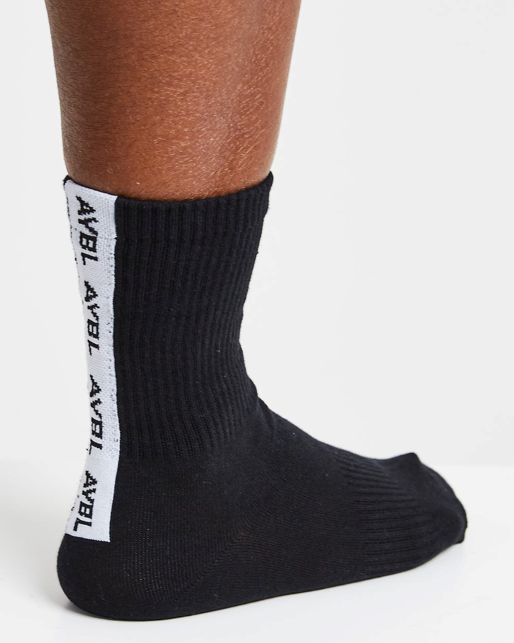 AYBL Everyday Back Stripe Crew Socks (3 Pack) Čierne | 48DWZXHTE