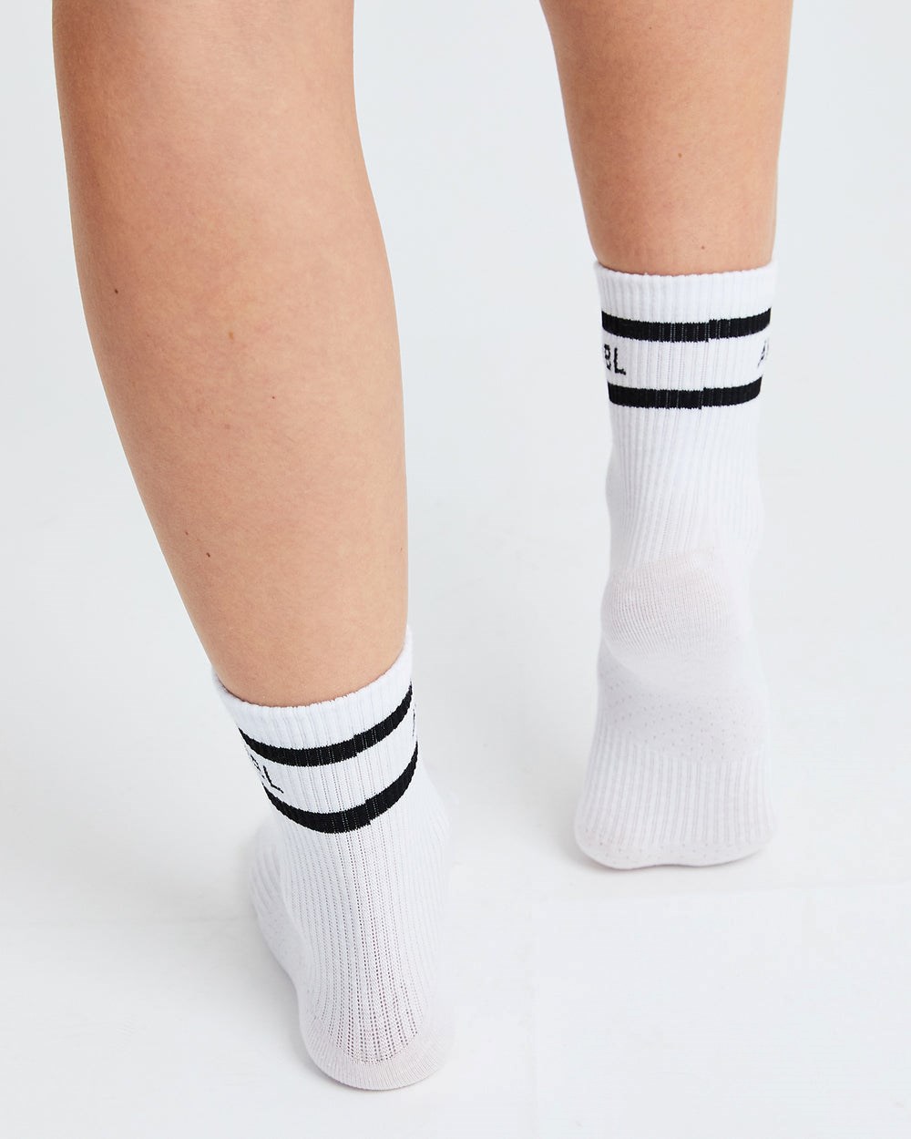 AYBL Everyday Double Stripe Crew Socks (3 Pack) Biele | 74EYFVNMH