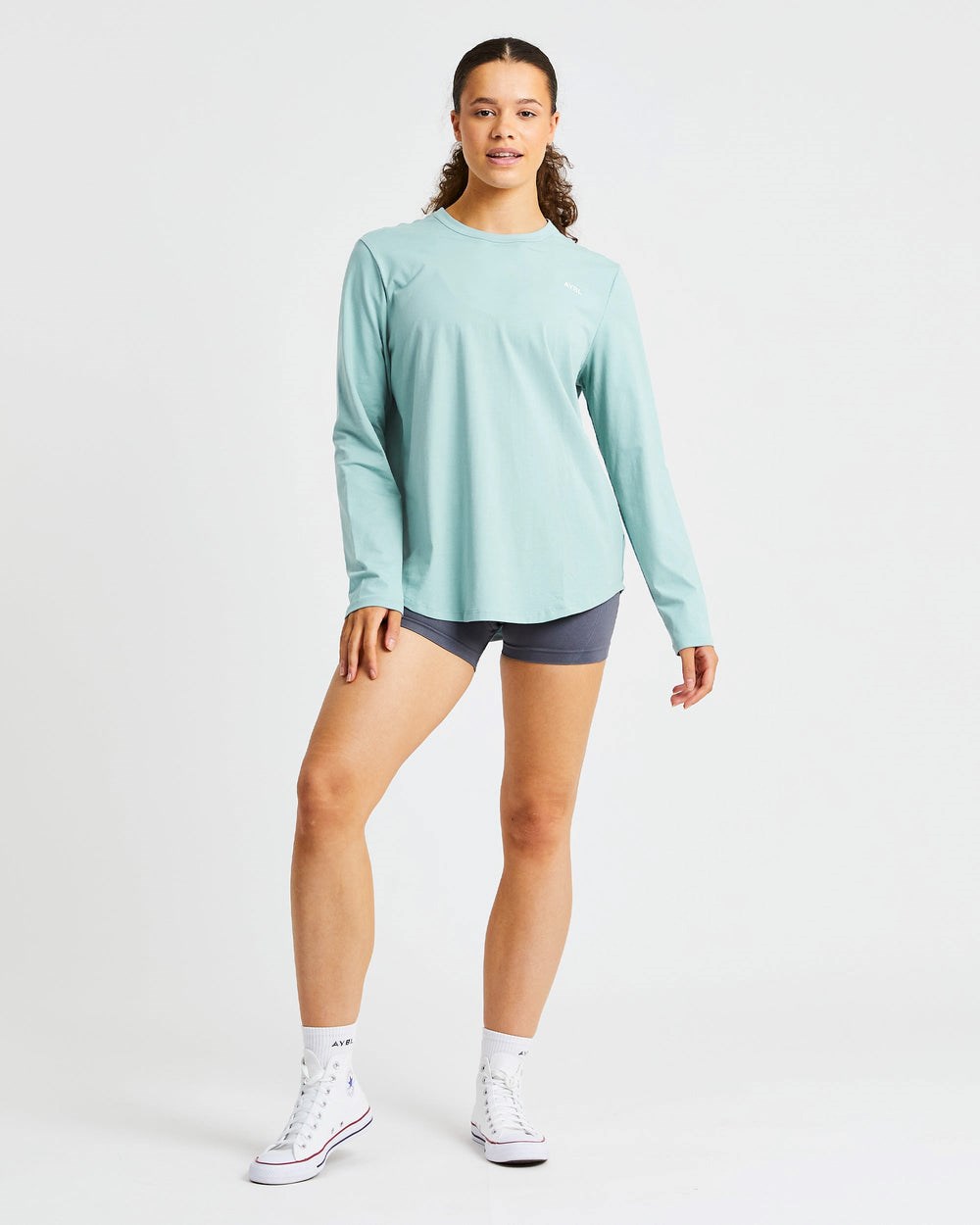 AYBL Everyday Oversized Long Sleeve T Shirt Soft Sage | 73BRZXNTA