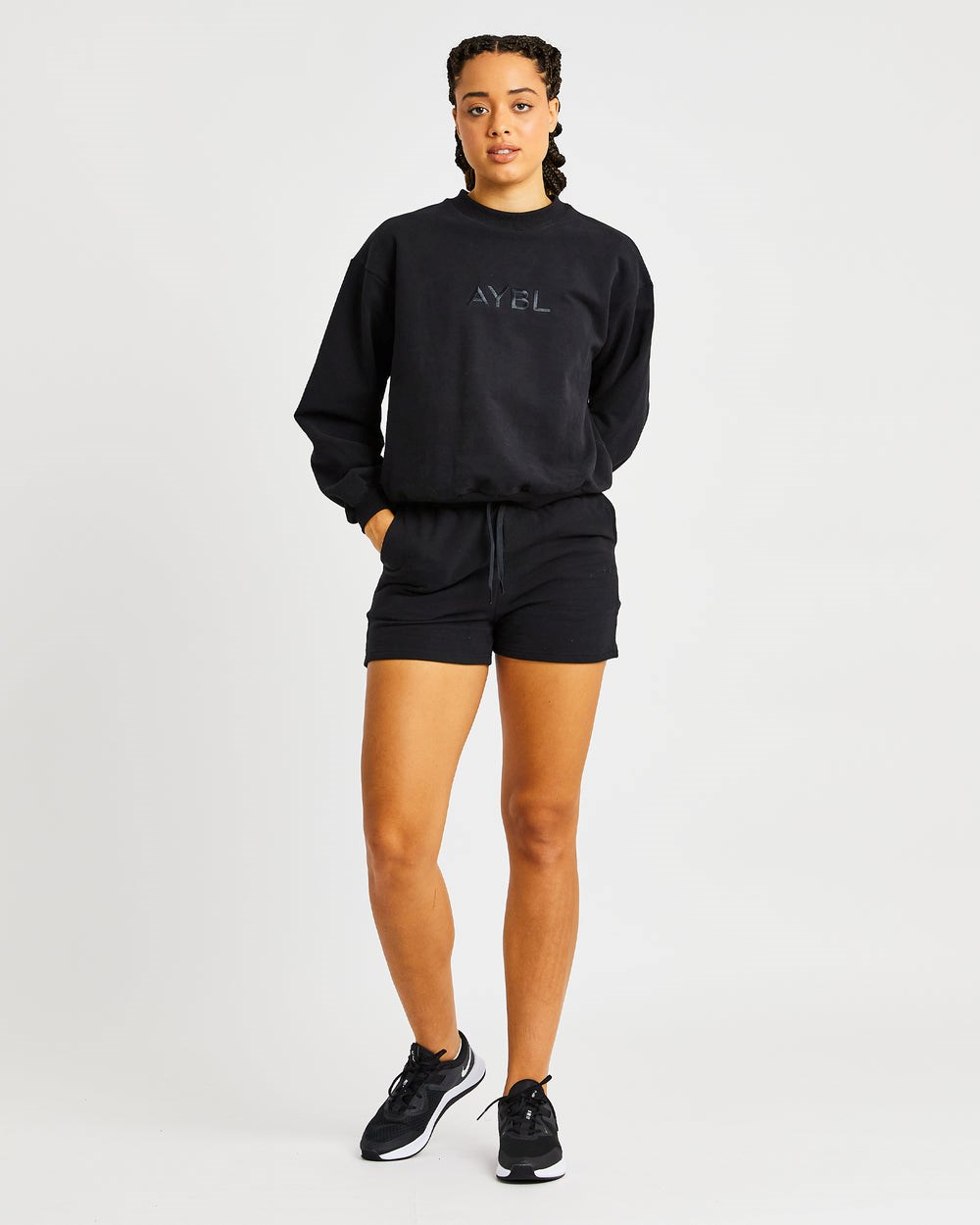 AYBL Everyday Oversized Shorts Čierne | 92QKHLYGF