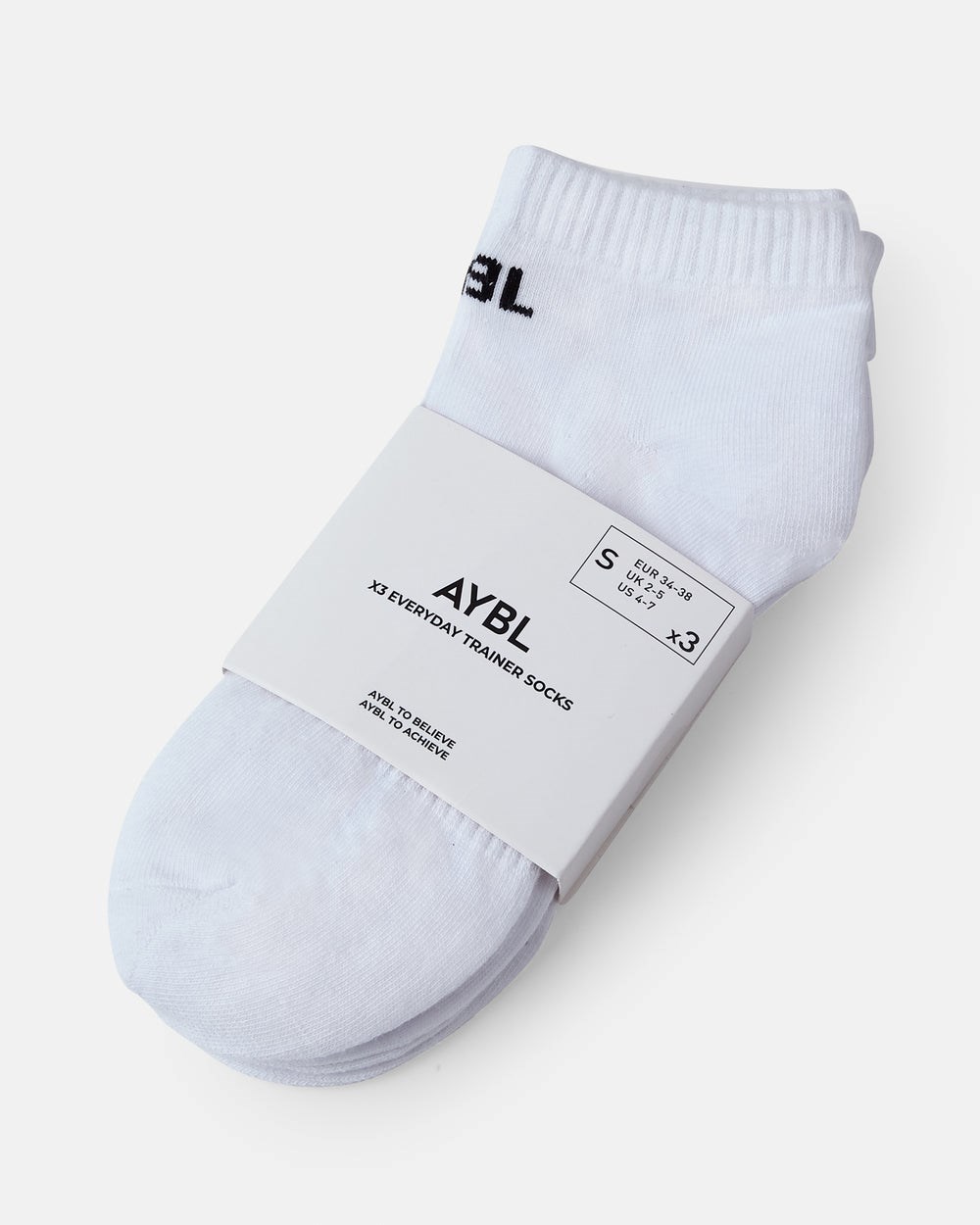 AYBL Everyday Trainer Socks (3 Pack) Biele | 68BPGAEMT