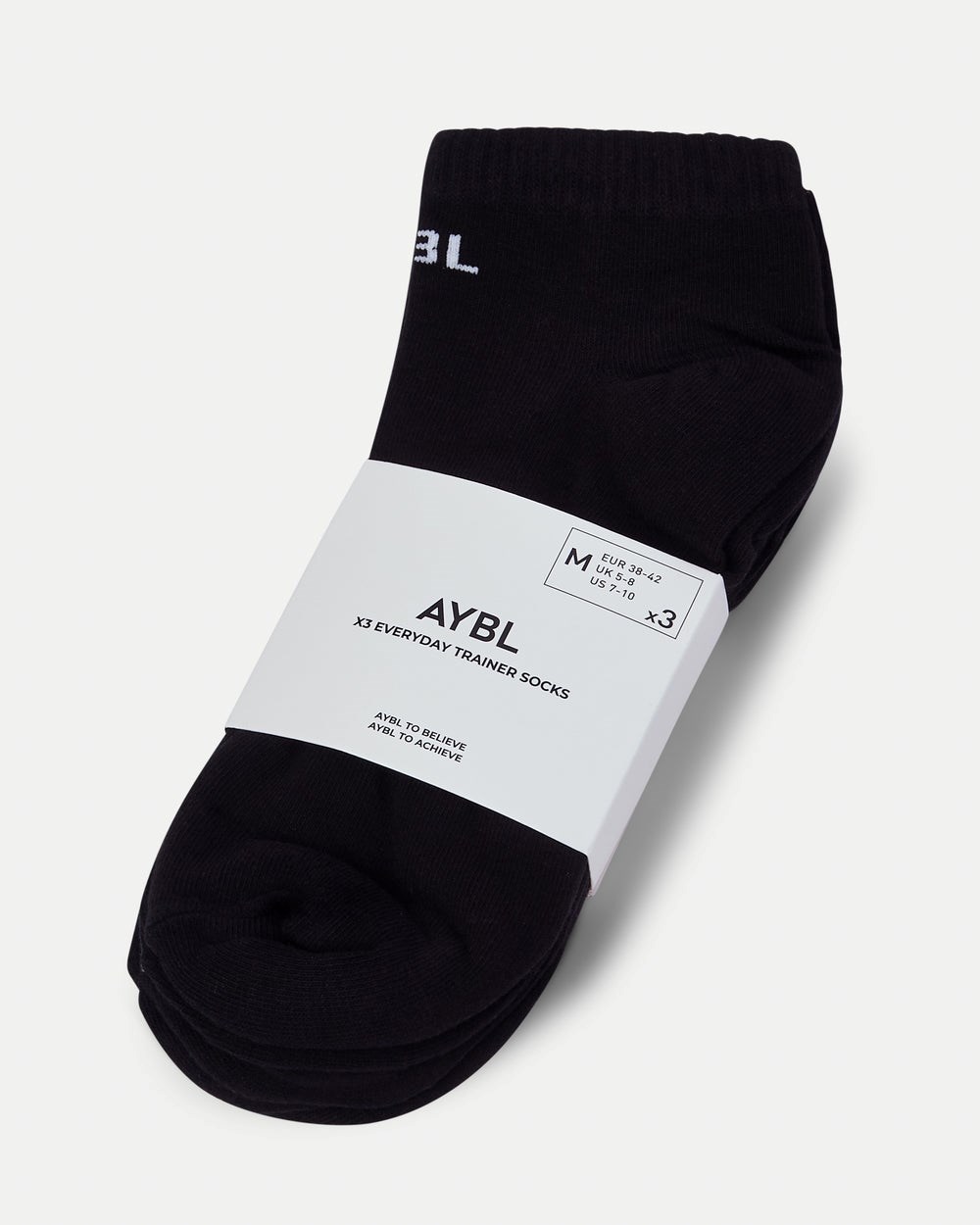 AYBL Everyday Trainer Socks (3 Pack) Čierne | 45MWBXOHE