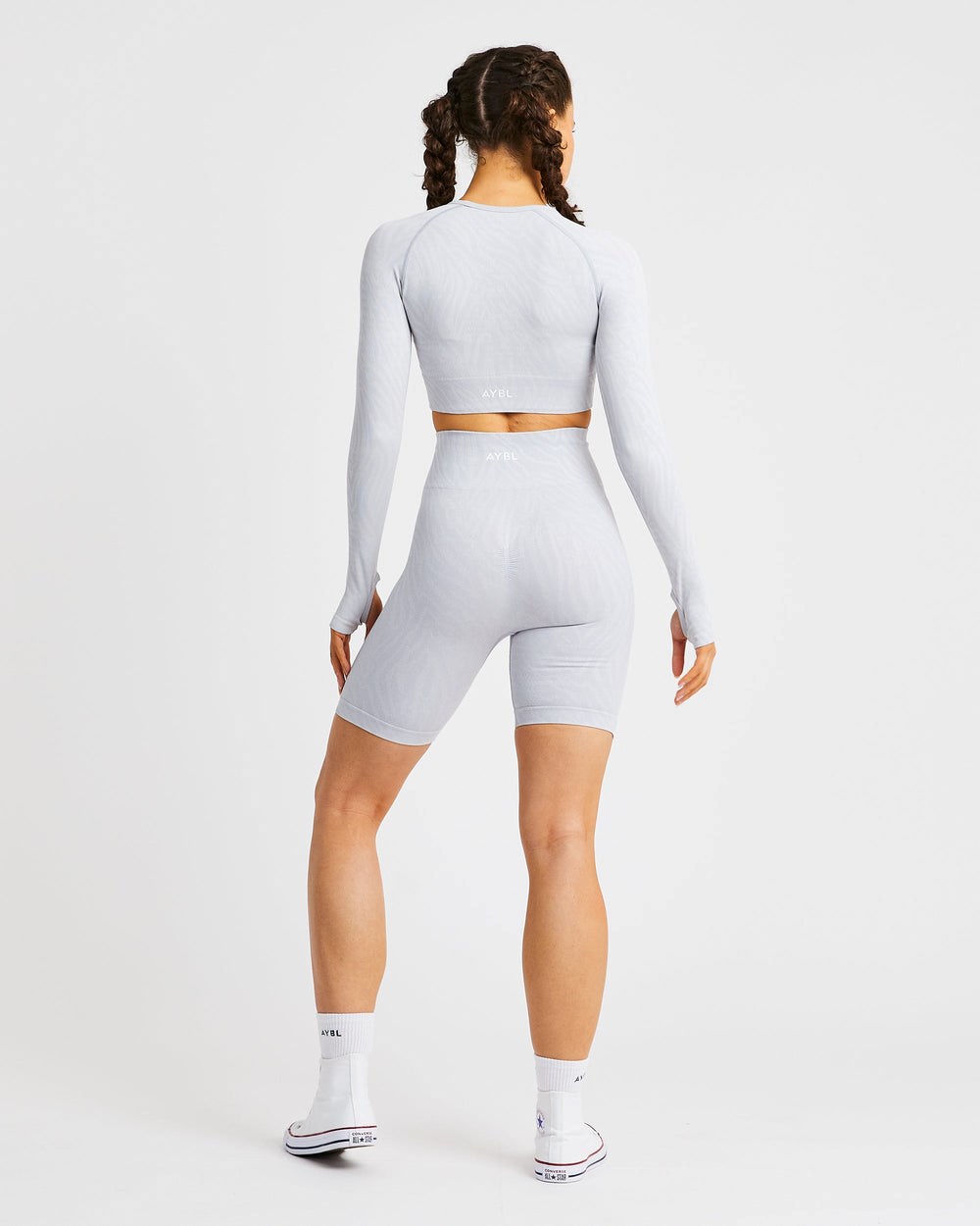 AYBL Evolve Animal Seamless Long Sleeve Crop Top Svetlo Siva | 19LXKGYWI