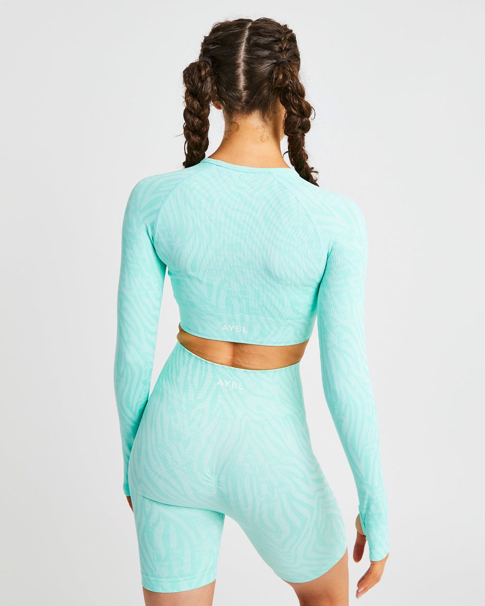 AYBL Evolve Animal Seamless Long Sleeve Crop Top Mätové Zelene | 23ZIYCHFW