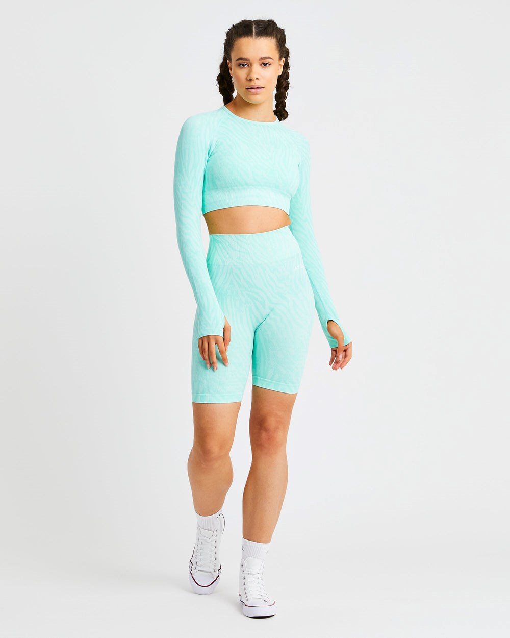 AYBL Evolve Animal Seamless Long Sleeve Crop Top Mätové Zelene | 23ZIYCHFW