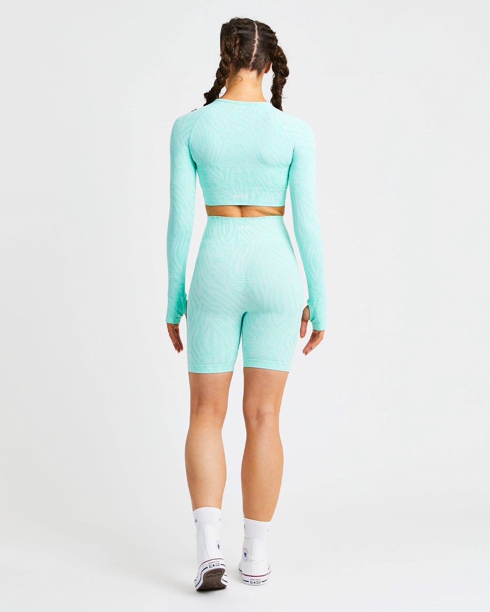 AYBL Evolve Animal Seamless Long Sleeve Crop Top Mätové Zelene | 23ZIYCHFW